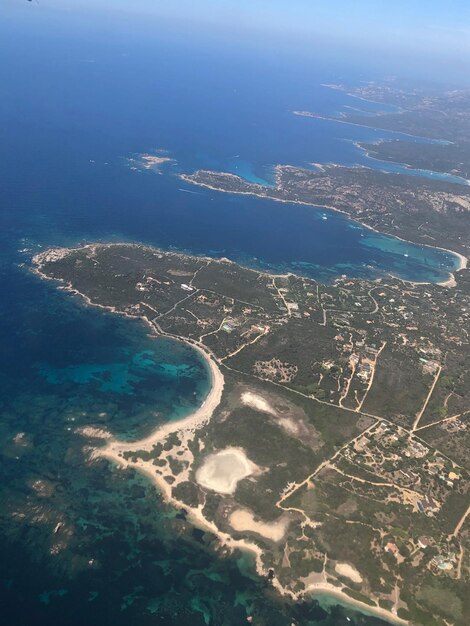 High angle view of sea shore