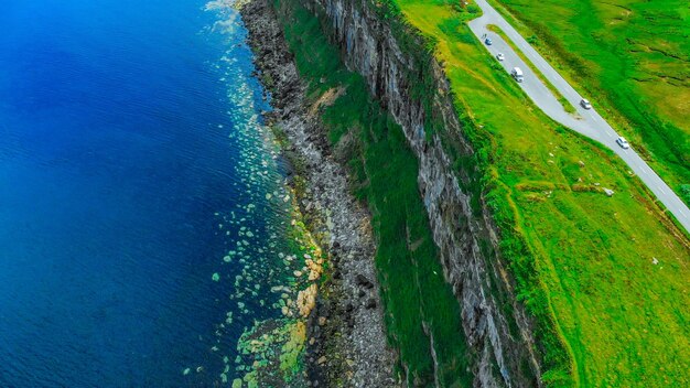 High angle view of sea shore