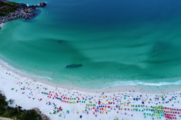 High angle view of sea shore