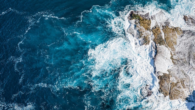 High angle view of sea waves