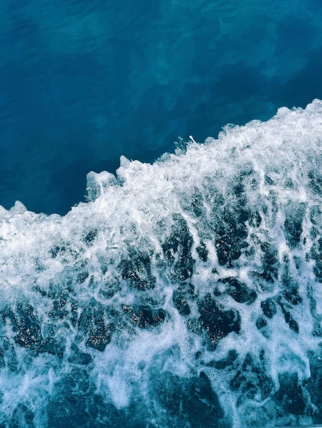 High angle view of sea waves