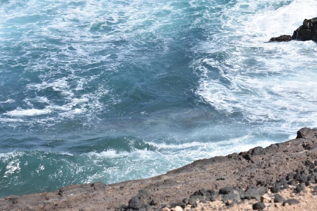 High angle view of sea waves