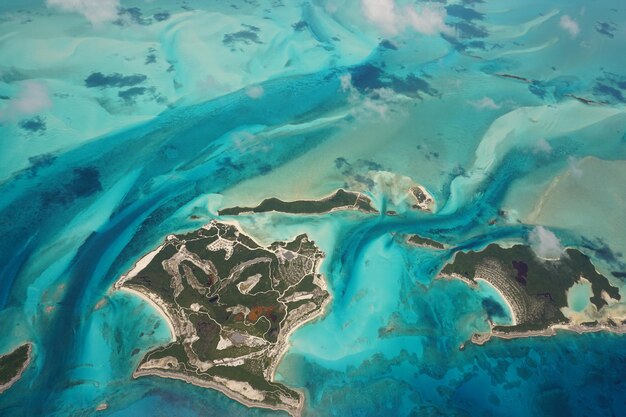 High angle view of sea waves