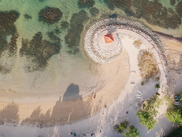 High angle view of sea