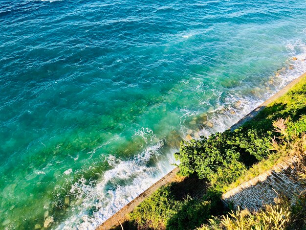 High angle view of sea