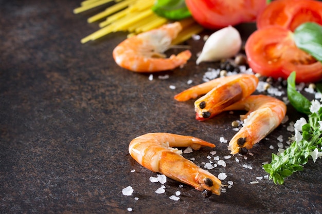 Photo high angle view of seafood on table