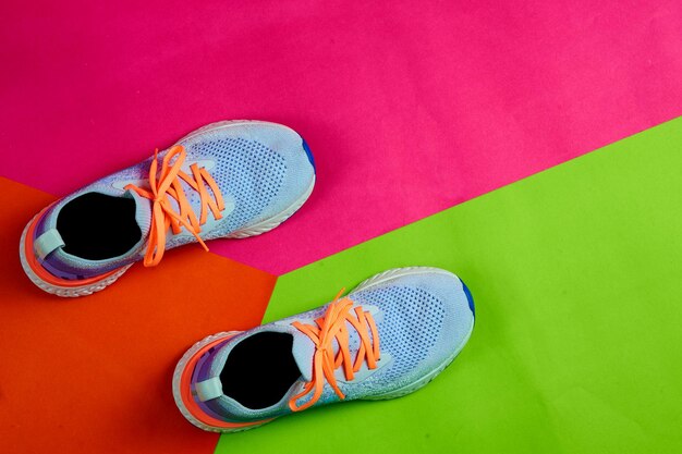 Photo high angle view of shoes on floor