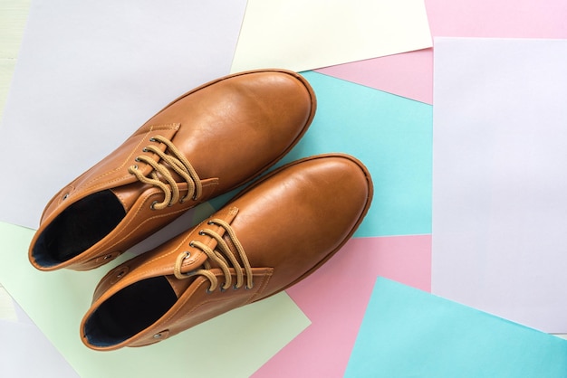 High angle view of shoes on table