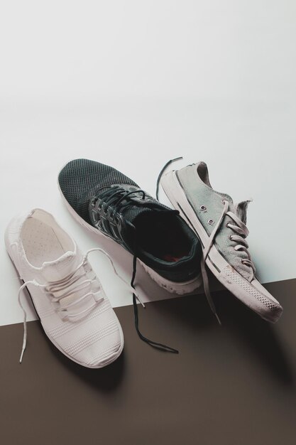 High angle view of shoes on table