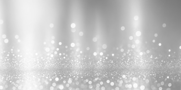 Photo high angle view of silver shimmering spot light effect particle background