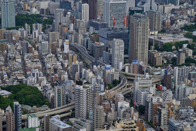 高層ビル の 高い 角度 の 眺め