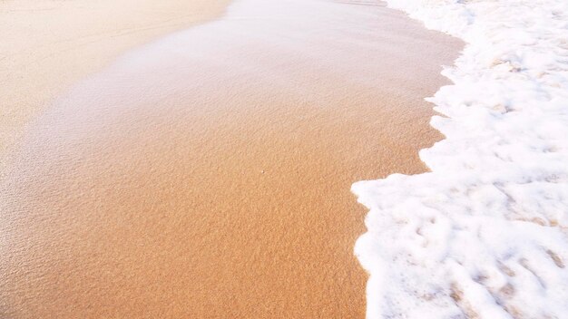 High angle view of snow on beach