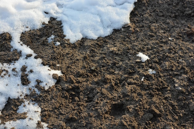 Photo high angle view of snow on land