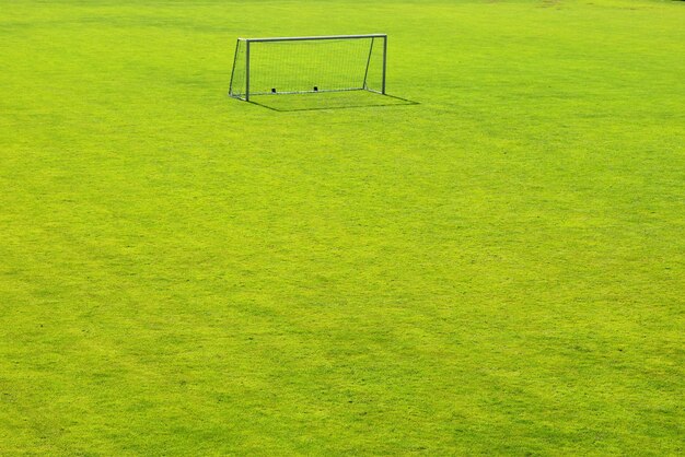 High angle view of soccer field