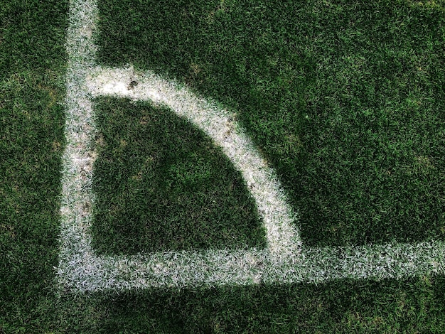 Foto vista ad alta angolazione del campo da calcio