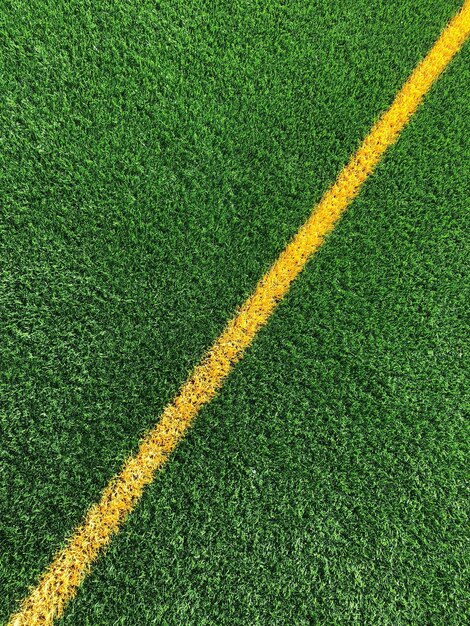 High angle view of soccer field