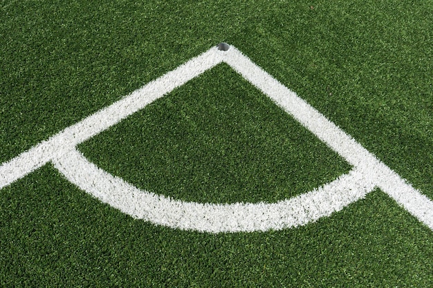 high angle view of soccer field