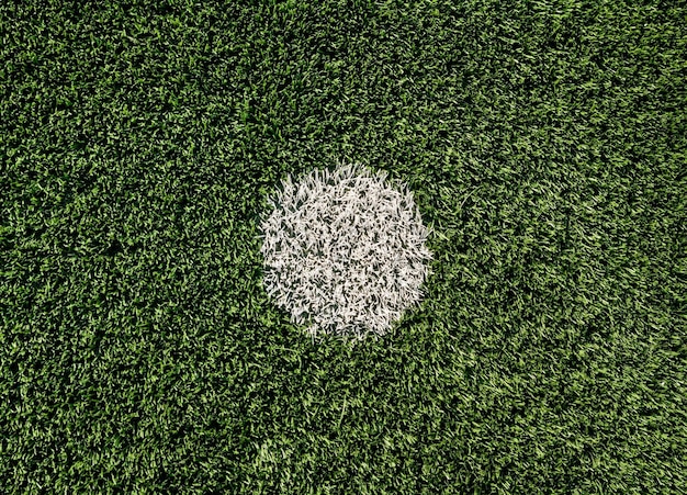 Foto vista ad alto angolo del campo da calcio