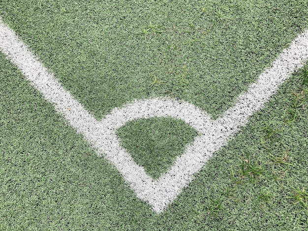 High angle view of soccer field