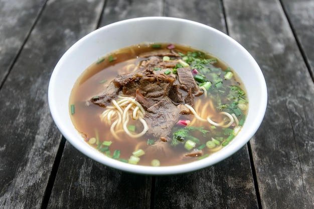 High angle view of soup in bowl