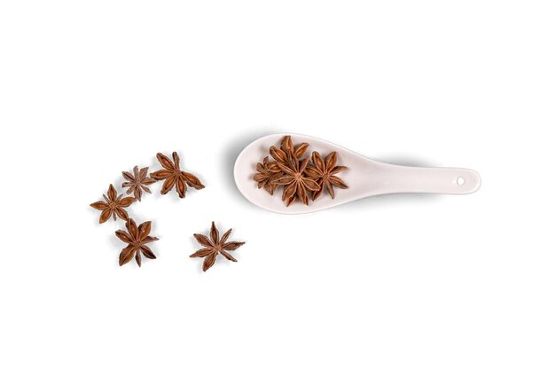 Photo high angle view of spices against white background