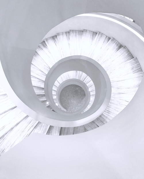 High angle view of spiral staircase