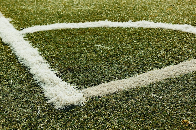 high angle view of sports field corner