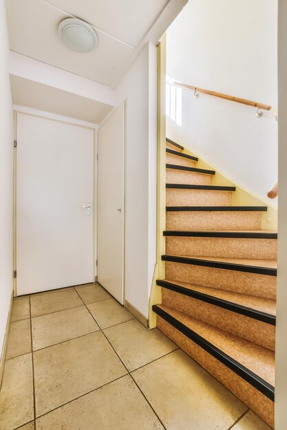 High angle view of staircase