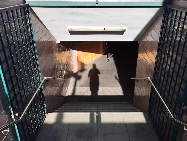 High angle view of staircase