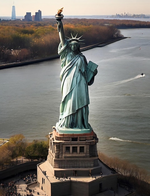 Photo high angle view statue of liberty