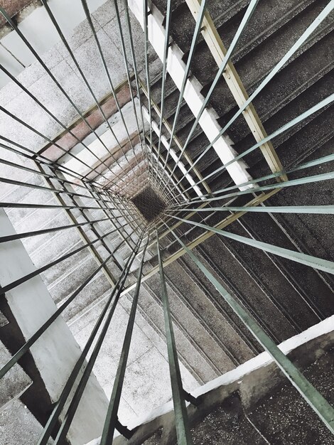 High angle view of steps