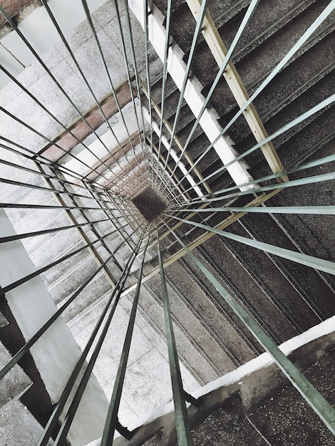 High angle view of steps