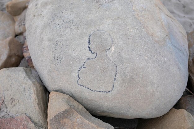 High angle view of stones on rock