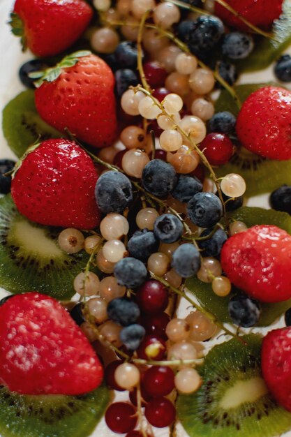 High angle view of strawberries