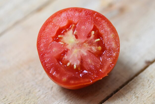 High angle view of strawberry on cutting board