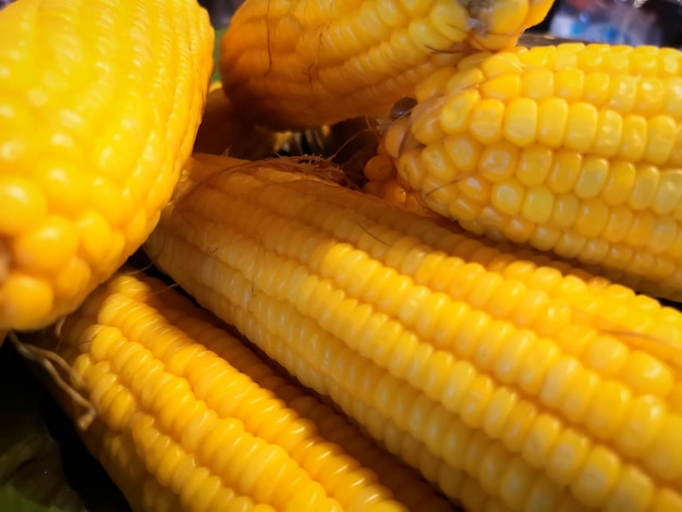 High angle view of sweetcorns for sale at a market stall