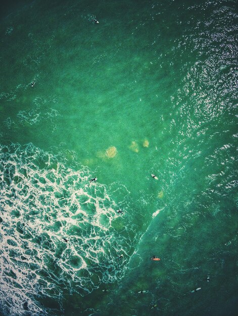 High angle view of swimming pool in sea