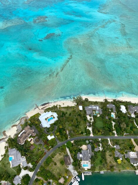 High angle view of swimming pool at seaside