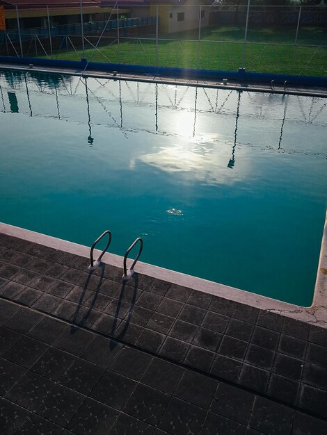 High angle view of swimming pool