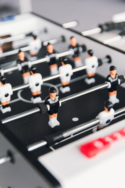 High angle view of table football