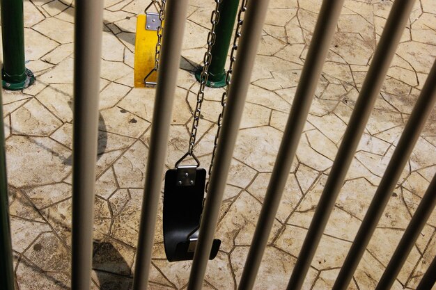 High angle view of telephone pole against wall