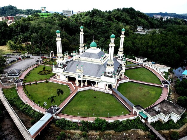 High angle view of temple