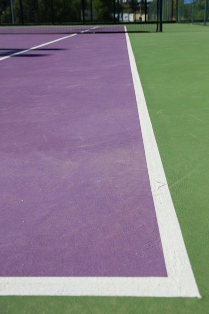 テニスコートの高角度の景色