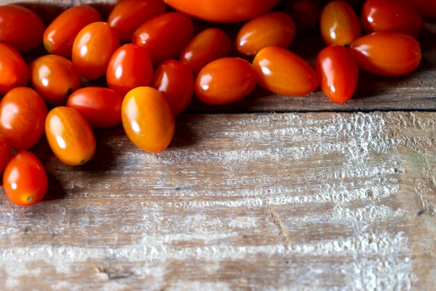 High angle view of tomatoes on table