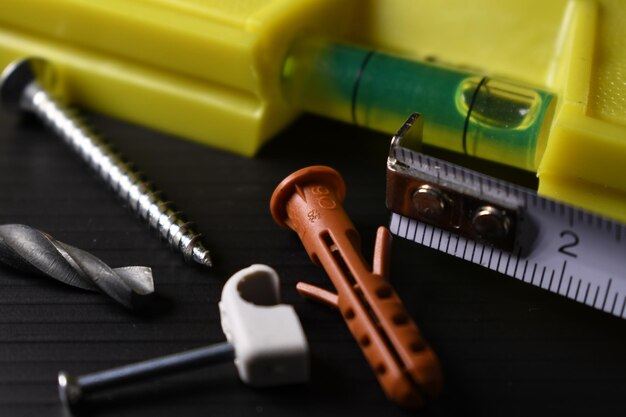 Photo high angle view of tools on table