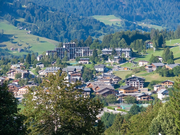 High angle view of town