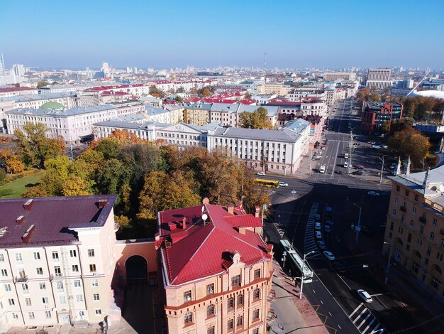 Photo high angle view of townscape against clear sky