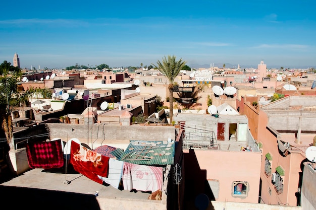 High angle view of townscape against sky