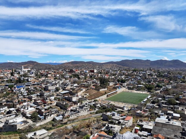 Photo high angle view of townscape against sky