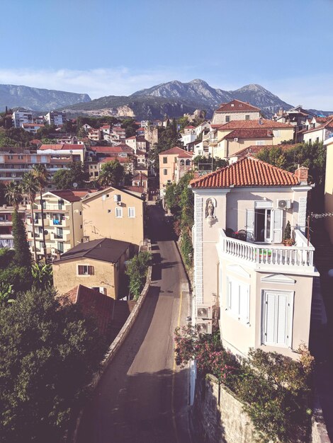 Photo high angle view of townscape against sky